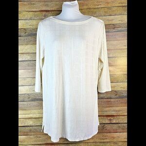 J Jill Wearever Collection Tunic Top Ivory Size M